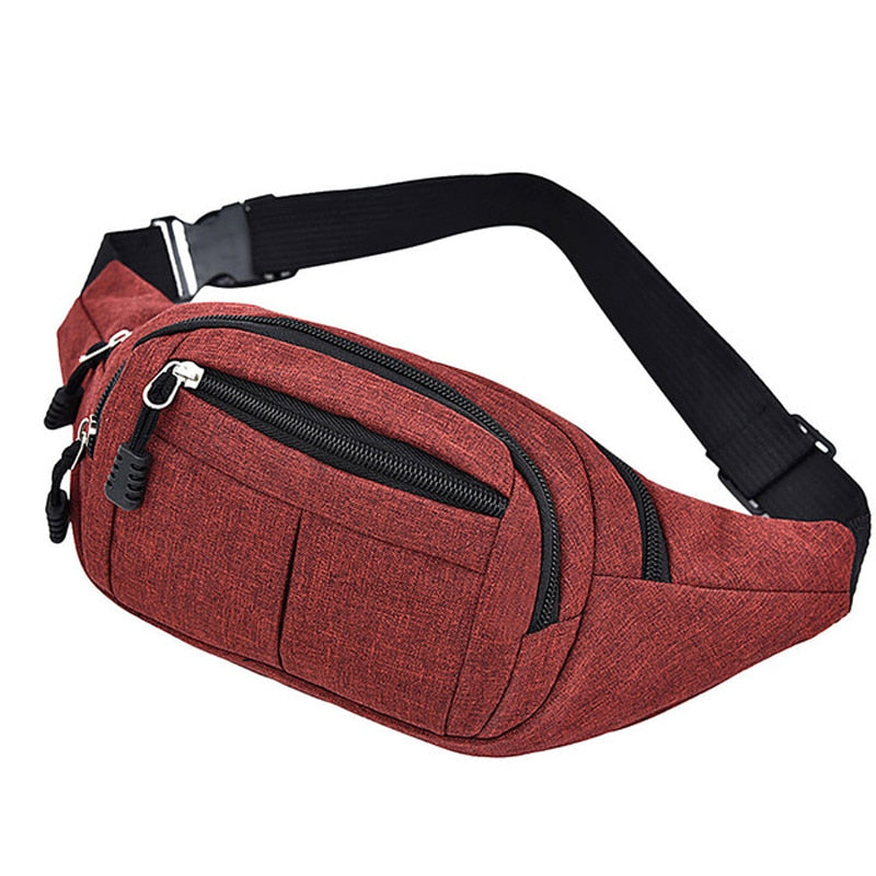 Men Women Bag Waist Fanny Pack For Female Male Waterproof Belt Bum Hip Belly Running Sport Shoulder Crossbody Cross Body Handbag